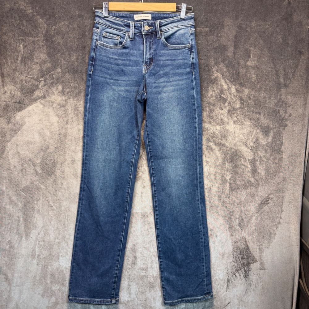 Flying Monkey Jeans Womens Blue Slim Straight 25 Denim Casual Stretch